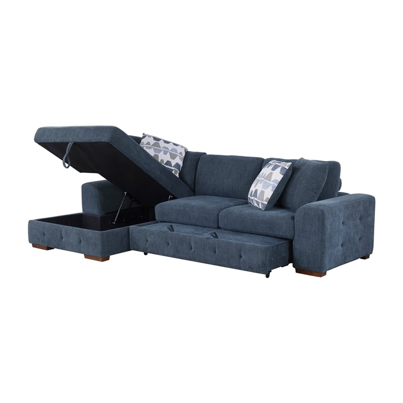 Lexicon Raife 3-Piece Chenille Sectional with Left Chaise and Ottoman in Gray