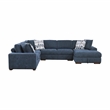 Lexicon Raife 5-Piece Chenille Sectional with Right Chaise and Ottoman in Gray