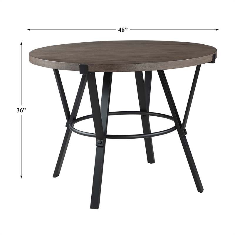 Lexicon Crowley Metal and Wood Counter Height Table in Black