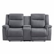 Lexicon Dean Microfiber Double Reclining Love Seat in Gray