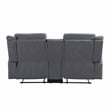 Lexicon Dean Microfiber Double Reclining Love Seat in Gray