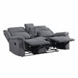 Lexicon Dean Microfiber Double Reclining Love Seat in Gray