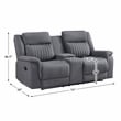 Lexicon Dean Microfiber Double Reclining Love Seat in Gray