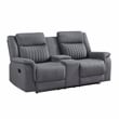 Lexicon Dean Microfiber Double Reclining Love Seat in Gray