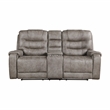 Lexicon Oberon Microfiber Double Reclining Love Seat in Grayish brown