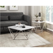 Lexicon Alfeo Steel and Stone End Table in Silver