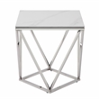 Lexicon Alfeo Steel and Stone End Table in Silver