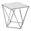 Lexicon Alfeo Steel and Stone End Table in Silver