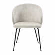 Lexicon Cosimo Metal & Velvet Dining Room set of 2  Side Chair in Beige