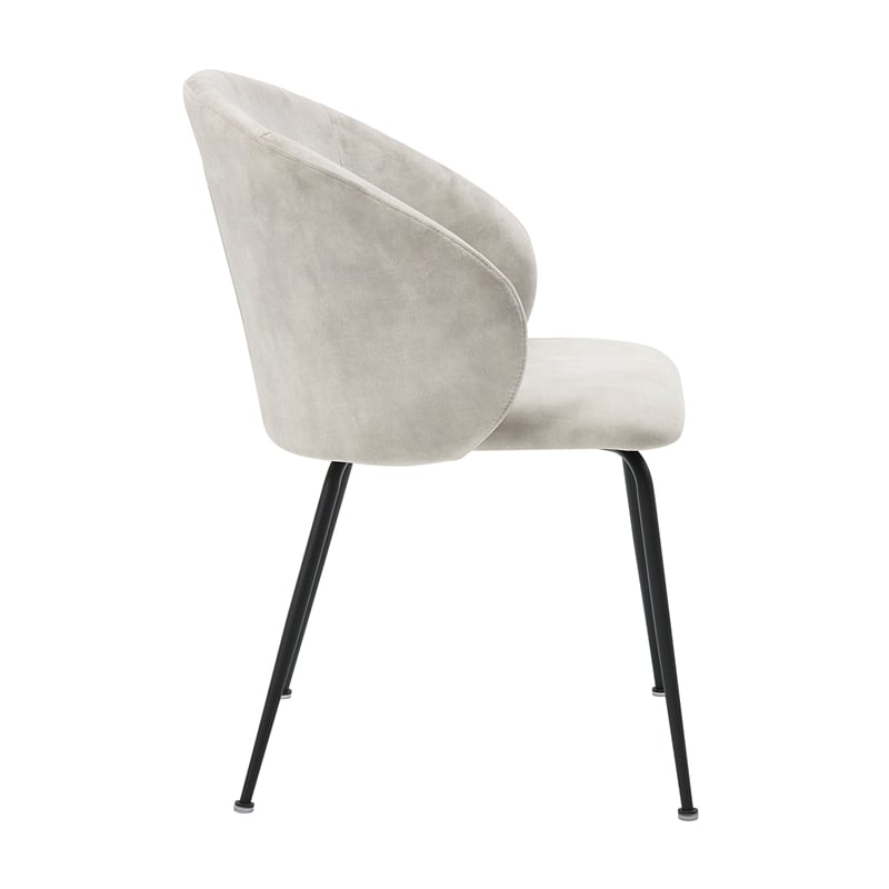 Lexicon Cosimo Metal & Velvet Dining Room set of 2  Side Chair in Beige