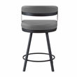 Lexicon Oxton Metal & Faux leather set of 2 Swivel Counter Height Chair in Gray