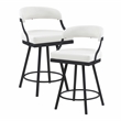 Lexicon Oxton Metal & Faux leather set of 2 Swivel Counter Height Chair in White