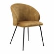 Lexicon Cosimo Metal & Velvet Dining Room set of 2 Side Chair in Mustard