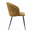 Lexicon Cosimo Metal & Velvet Dining Room set of 2 Side Chair in Mustard