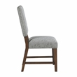 Lexicon Franco Wood & Fabric Dining Room set of 2 Side Chair in Gray