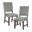 Lexicon Franco Wood & Fabric Dining Room set of 2 Side Chair in Gray
