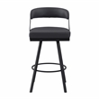 Lexicon Oxton Metal & Faux leather set of 2 Swivel Pub Height Chair in Black