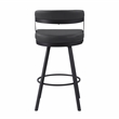 Lexicon Oxton Metal & Faux leather set of 2 Swivel Pub Height Chair in Black