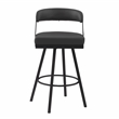 Lexicon Oxton Metal & Faux leather set of 2 Swivel Pub Height Chair in Black