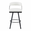 Lexicon Oxton Metal & Faux leather set of 2 Swivel Pub Height Chair in White
