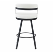 Lexicon Oxton Metal & Faux leather set of 2 Swivel Pub Height Chair in White