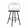 Lexicon Oxton Metal & Faux leather set of 2 Swivel Pub Height Chair in White