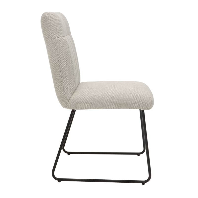 Lexicon Benito Metal & Fabric Dining Room set of 2 Side Chair in Beige