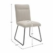 Lexicon Benito Metal & Fabric Dining Room set of 2 Side Chair in Beige