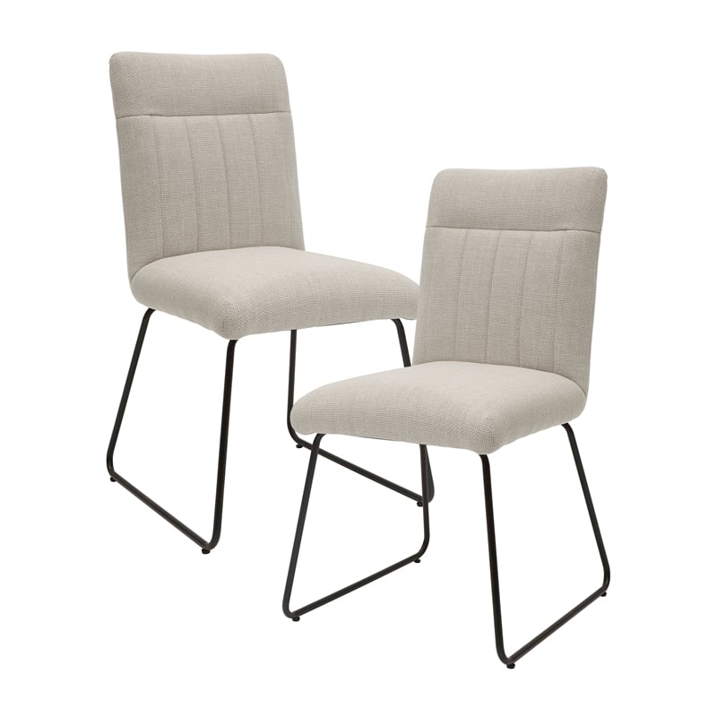 Lexicon Benito Metal & Fabric Dining Room set of 2 Side Chair in Beige