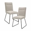 Lexicon Benito Metal & Fabric Dining Room set of 2 Side Chair in Beige