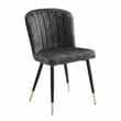 Lexicon Clemente Metal & Velvet Dining Room set of 2 Side Chair in Charcoal