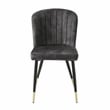 Lexicon Clemente Metal & Velvet Dining Room set of 2 Side Chair in Charcoal