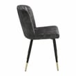 Lexicon Clemente Metal & Velvet Dining Room set of 2 Side Chair in Charcoal