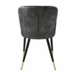 Lexicon Clemente Metal & Velvet Dining Room set of 2 Side Chair in Charcoal