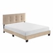 Lexicon Newberry Velvet Full Platform Bed in Light brown