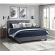 Lexicon Newberry Velvet Full Platform Bed in Dark gray
