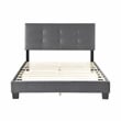 Lexicon Newberry Velvet Full Platform Bed in Dark gray