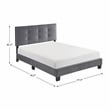 Lexicon Newberry Velvet Full Platform Bed in Dark gray