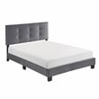 Lexicon Newberry Velvet Full Platform Bed in Dark gray