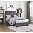 Lexicon Newberry Velvet Twin Platform Bed in Dark gray