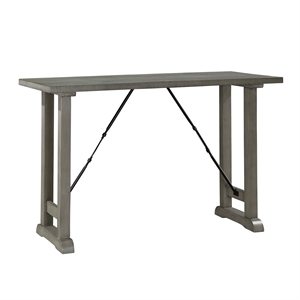 Lexicon Trudy Wood Counter Height Dining Room Table with 4 drawers in Gray