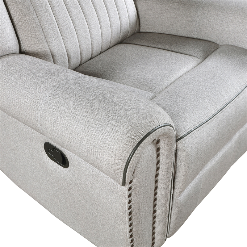 Lexicon Brennen Microfiber Upholstery Reclining Chair in Mist Color
