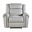 Lexicon Brennen Microfiber Upholstery Reclining Chair in Mist Color