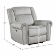 Lexicon Brennen Microfiber Upholstery Power Reclining Chair in Mist Color