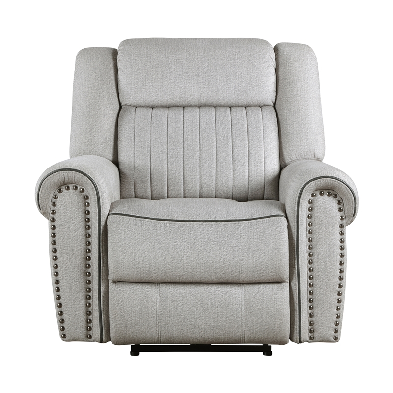 Lexicon Brennen Microfiber Upholstery Power Reclining Chair in Mist Color