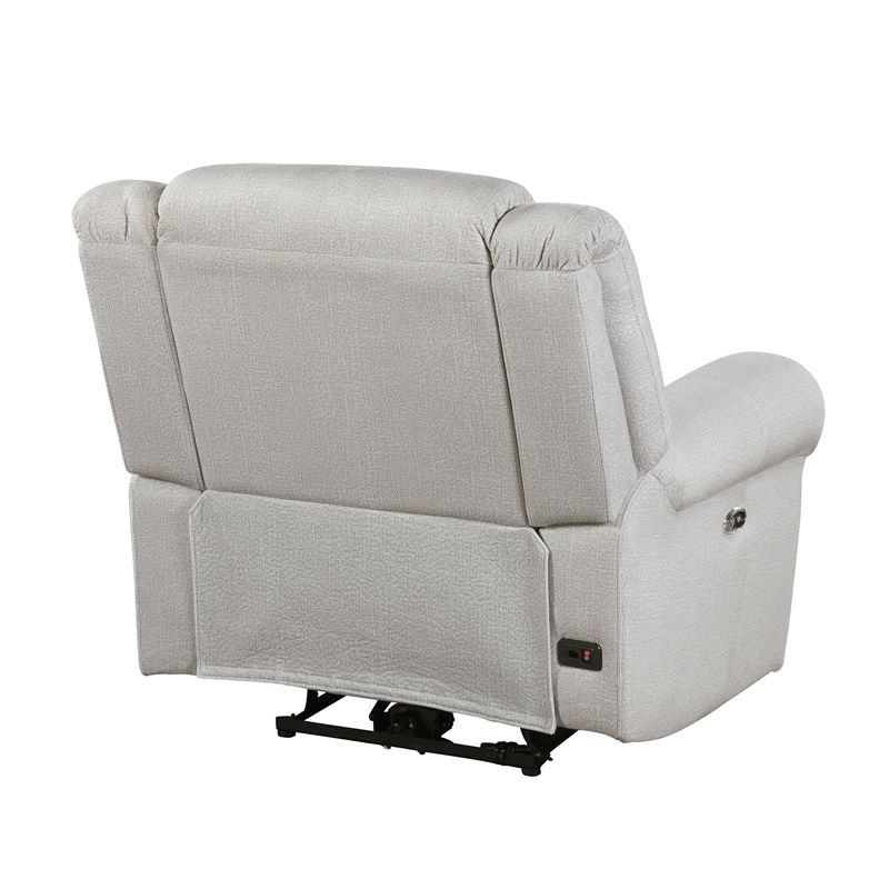 Lexicon Brennen Microfiber Upholstery Power Reclining Chair in Mist Color