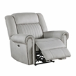 Lexicon Brennen Microfiber Upholstery Power Reclining Chair in Mist Color