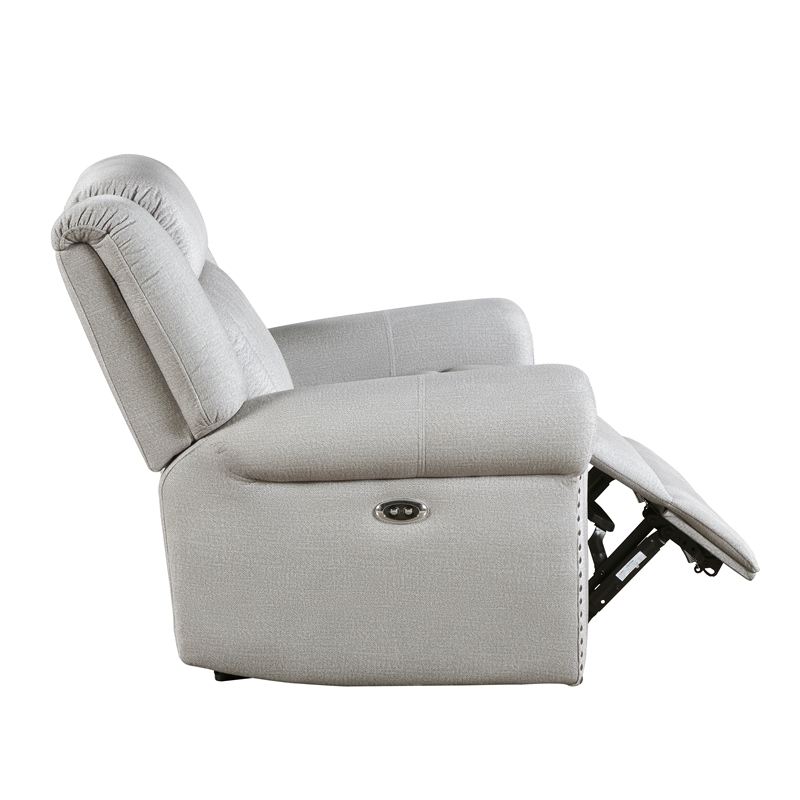 Lexicon Brennen Microfiber Upholstery Power Reclining Chair in Mist Color