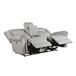 Lexicon Brennen Microfiber Pwr Dbl Rclng Love Seat with Center Console in Mist