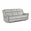 Lexicon Brennen Microfiber Upholstery Double Reclining Sofa in Mist Color